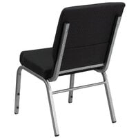 Flash Furniture FD-CH02185-SV-JP02-GG Black Patterned 18 1/2 inch Wide Church Chair with Silver Vein Frame