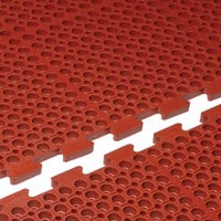 Cactus Mat 4420-RE VIP Duralok 3' x 5' Red End Interlocking Grease-Resistant Anti-Fatigue Anti-Slip Floor Mat - 3/4" Thick