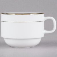 CAC GRY-23 Golden Royal 8 oz. Bright White Porcelain Stacking Coffee Cup - 36/Case