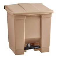 Rubbermaid FG614300BEIG Beige Rectangular Plastic Step-On Container 32 Qt. / 8 Gallon