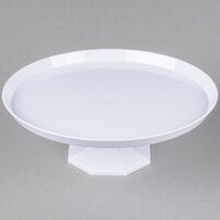 Fineline Platter Pleasers 3600-WH 9 3/4" Two-Piece White Cake Stand   - 12/Case
