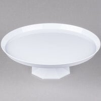 Fineline Platter Pleasers 3601-WH 11 3/4 inch Two-Piece White Cake Stand - 12/Case