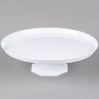 Fineline Platter Pleasers 3602-WH 13 3/4 inch Two-Piece White Cake Stand - 12/Case