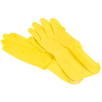 Medium Multi-Use Yellow Rubber Flock Lined Gloves - Pair