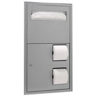 Bobrick B-3474 ClassicSeries Recessed Seat Cover Dispenser and Toilet Tissue Dispenser