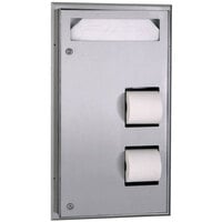 Bobrick B-347 ClassicSeries Partition Mounted Seat Cover Dispenser and Toilet Tissue Dispenser