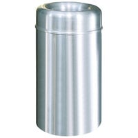 Rubbermaid FGAOT30SAPL Crowne Satin Aluminum Round Open Top Waste Receptacle with Rigid Plastic Liner 30 Gallon