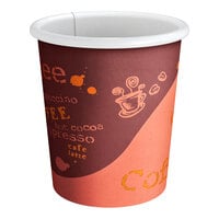 Choice 4 oz. Coffee Print Poly Paper Hot Cup - 50/Pack