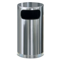Rubbermaid FGSO16SSSGL Metallic Round Satin Stainless Steel Waste Receptacle with Galvanized Steel Liner 12 Gallon