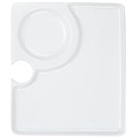 CAC COL-P2 Bright White China Square Party Plate with Stemware Hole - 24/Case