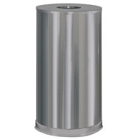 Rubbermaid FGCC16SSSGL Metallic Round Open Top Satin Stainless Steel Waste Receptacle with Galvanized Steel Liner 15 Gallon