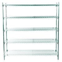 Metro 5A377K3 Stationary Super Erecta Adjustable 2 Series Metroseal 3 Wire Shelving Unit - 18 inch x 72 inch x 74 inch