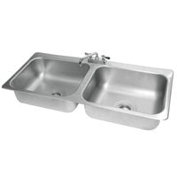 Advance Tabco DI-2-208 2 Compartment Drop-In Sink - 20 inch x 16 inch x 8 inch Bowls