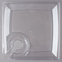 WNA Comet MSCTL 8 inch Clear Square Milan Plastic Cocktail Plate with Cup Holder - 12/Pack