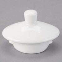 Tuxton AMU-102L Modena AlumaTux Pearl White (European White) China Coffee Pot Lid - 12/Case