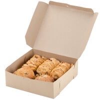 9 inch x 9 inch x 3 inch Kraft Cake / Bakery Box - 250/Bundle