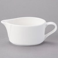 Tuxton AMU-103 Modena AlumaTux Pearl White (European White) 15.5 oz. China Sauce / Gravy Boat - 6/Case