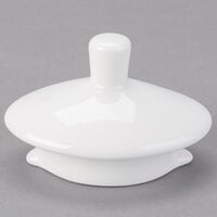 Tuxton AMU-101L Modena AlumaTux Pearl White (European White) China Coffee Pot Lid - 12/Case