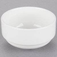 Tuxton AMU-043 Modena AlumaTux Pearl White (European White) 10.5 oz. Stackable China Soup Cup Without Handle - 24/Case