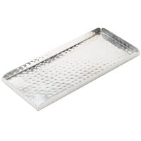 American Metalcraft HMST10 10 inch x 4 1/2 inch Hammered Stainless Steel Tray