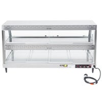 Hatco GRHD-4PD Stainless Steel Glo-Ray 58 1/2 inch Full Service Dual Shelf Merchandiser - 120/208V