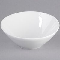 Tuxton GLP-404 TuxTrendz Linx 10.5 oz. Bright White Slanted China Bowl - 12/Case