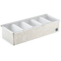 American Metalcraft HMCD5 5-Compartment Hammered Stainless Steel Condiment Bar