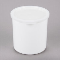 Cambro 1.2 Qt. White Round Polyproylene Crock with Lid