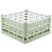Vollrath 52713 Signature Full-Size Light Green 25-Compartment 8 1/2 inch XX-Tall Glass Rack