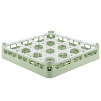 Vollrath 52694 Signature Full-Size Light Green 16-Compartment 2 13/16 inch Short Glass Rack