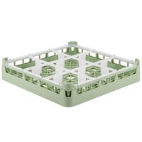 Vollrath 52726 Signature Full-Size Light Green 9-Compartment 2 13/16 inch Short Glass Rack