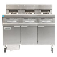Frymaster FPGL330-2RCA Liquid Propane Floor Fryer with Two Full Left Frypots / One Right Split Pot and Automatic Top Off - 225,000 BTU