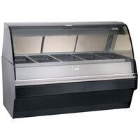 Alto-Shaam TY2SYS-72/P BK Black Heated Display Case with Curved Glass and Base - Self Service 72"