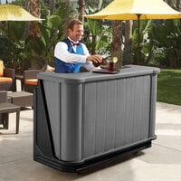 Cambro BAR650DX420 Granite Gray and Black Cambar 67 inch Portable Bar with 7-Bottle Speed Rail, Cold Plate, and Pre-Mix System