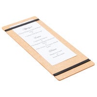 Cal-Mil 2034-411-14 4 inch x 11 inch Natural Menu Board with Flex Bands