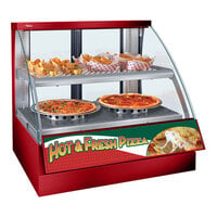 Hatco FSCD-2PD Red Flav-R-Savor Convected Air Curved Front Display Case