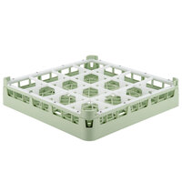 Vollrath 52766 Signature Full-Size Light Green 16-Compartment 3 1/4 inch Short Plus Glass Rack