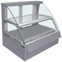 Hatco FSCDH-2PD Gray Flav-R-Savor Convected Air Curved Front Display Case with Humidity Control - 120/240V
