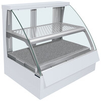 Hatco FSCDH-2PD White Flav-R-Savor Convected Air Curved Front Display Case with Humidity Control - 120/208V