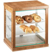 Cal-Mil 284-60 Three Tier Bamboo Display Case with Rear Doors - 21 inch x 16 1/4 inch x 22 1/2 inch