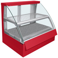 Hatco FSCDH-2PD Red Flav-R-Savor Convected Air Curved Front Display Case with Humidity Control - 120/208V