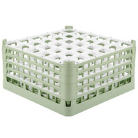 Vollrath 52782 Signature Full-Size Light Green 36-Compartment 9 1/16 inch XX-Tall Plus Glass Rack