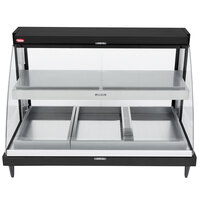 Hatco GRCDH-3PD Black 46 inch Glo-Ray Full Service Double Shelf Merchandiser with Humidity Controls - 1960W
