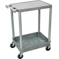 Luxor STC21-G Gray Two Shelf Utility Cart