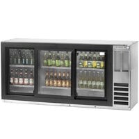 Beverage-Air BB78HC-1-G-S 78 inch Stainless Steel Counter Height Glass Door Back Bar Refrigerator