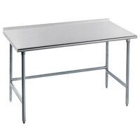 Advance Tabco TFAG-247 24 inch x 84 inch 16 Gauge Super Saver Commercial Work Table with 1 1/2 inch Backsplash