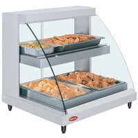 Hatco GRCDH-2PD White 33 inch Glo-Ray Full Service Double Shelf Merchandiser with Humidity Controls - 1210W
