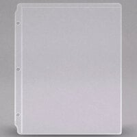 Menu Solutions W201 8 1/2" x 11" Clear Vinyl Three-Hole Sheet Protector - 25/Pack