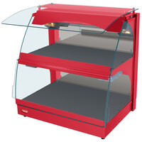 Hatco GRCMW-1D Red Glo-Ray 26 inch Self Service Double Shelf Curved Merchandising Warmer - 1540W