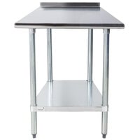 Advance Tabco FLAG-242-X 24" x 24" 16 Gauge Stainless Steel Work Table with 1 1/2" Backsplash and Galvanized Undershelf